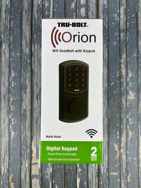 Tru-bolt 048037351610 Orion Wifi Deadbolt Digital Keypad Keyless Entry Smart Door Lock Black