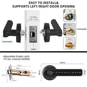 Z3f9 Tuya Aoresac Smart Door Knob Fingerprint Lock With Remote Control New