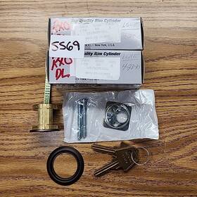 1565rx0dl U.s. Lock Keyway 6 Pin Brass Rim Cylinder Lot Of 2