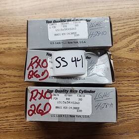 Us1565rx026d U.s. Lock Top Quality Brass Rim Cylinder 6 Pin Lot Of 3