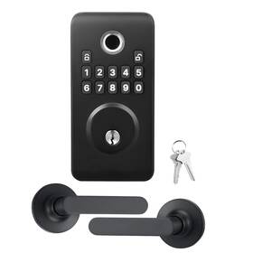 Jxajmbdlsbtzudwa9001 Uimoso Fingerprint Door Lock Set With Electronic Biometric Deadbolt In Matte