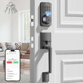 Ulecoce 717121893472 Fingerprint Keypad Deadbolt With Handle Set Keyless Entry Door Lock