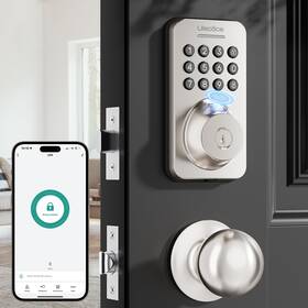 Wz-u68r-s-0520-tp Ulecoce Fingerprint Keypad Deadbolt With Handle Set Keyless Entry Door Lock Lo