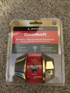 83600 Ultra Security Exterior Key Locking Single Cylinder Deadbolt Polished Brass