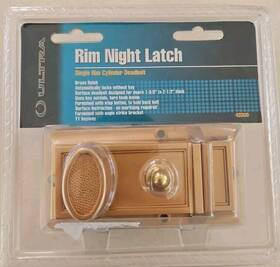 43300 Ultra Hardware Brass Rim Single Cylinder Deadbolt Night Latch Lock New