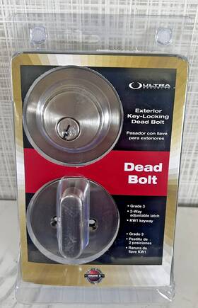 283537 Ultra Security Hardware Kd/kw1 Locking Dead Bolt Exterior Key Round Nickel Grade 3 Bxs