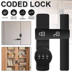 Unbranded 980595757735 Luminous Barn Door Lock With 180 Flip Keyless 3-digit Password Latch For Sliding