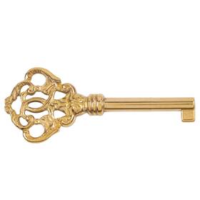 Uniqantiq Hardware Supply 710918968537 Solid Brass Skeleton Key For Grandfather Clock Doors Cabinet Dresser