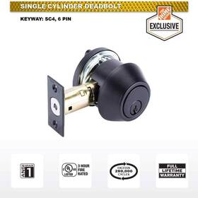 Universal Hardware 039208240253 Industrial Duty Commercial Single Cylinder Deadbolt Ul 3-hour Fire Ansi Grade