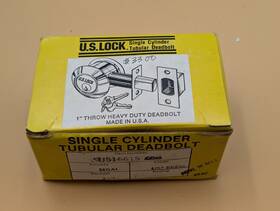 16613 Us Lock New In Box 2-3/8 Inch Single Cylinder Tubular Deadbolt #