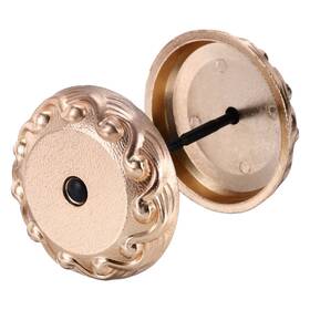 Uxcell 641832989622 Door Hole Cover Plate 2 5/16 Inches Zinc Alloy Wave Round Gold Tone