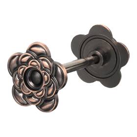 Uxcell 655692711743 Door Hole Cover Plate 1 1/5 Inches Zinc Alloy Flower Red Patina