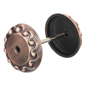 Uxcell 655692711934 Door Hole Cover Plate 2 5/16 Inches Zinc Alloy Wave Round Red Patina