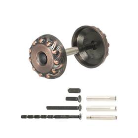 Uxcell 679209294260 Door Knob Hole Cover Plate 1-3/16 Inch Zinc Alloy Vintage Deadbolt Red Bronze