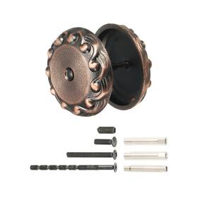 Uxcell 679209294765 Door Knob Hole Cover Plate 2-1/4 Inch Zinc Alloy Vintage Deadbolt Red Bronze