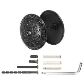 Uxcell 683007205533 2 Inch Zinc Alloy Flower Round Door Hole Cover Plate Black