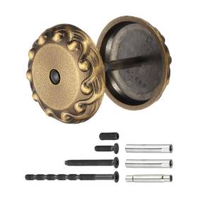 Uxcell 686130489740 Door Knob Hole Cover Plate 2.2 Inch Zinc Alloy Vintage Deadbolt Bronze