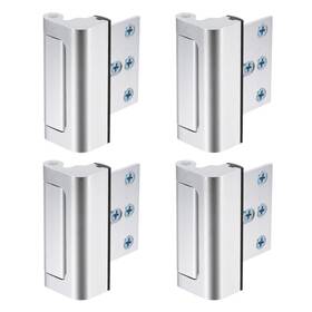Uxcell 766549759440 4 Pack Home Security Door Lock Reinforcement 3 Inch Stop Withstand 800lbs
