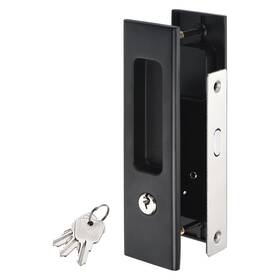 Uxcell 766549954524 Sliding Door Lock Invisible Recessed Handle Square Interior Latch W Key Black