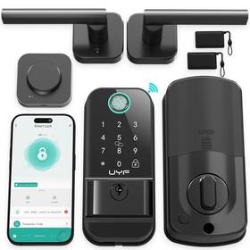 M4-bwflh-u1r Uyf Wifi Smart Lock For Front Door Keyless Entry Deadbolt With Handle