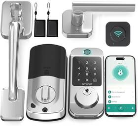 M6-swfhs-s Uyf Front Door Lock Set Fingerprint Wifi Keyless Entry Digital Keypad Smart Deadbolt