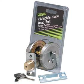 Valterra 313110482469 3 Way Universal Single Cylinder Rv Lock Unlock Deadbolt In Stainless Steel