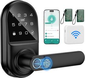 Vbufkrit 757876204376 Smart Keypad Door Lock With Handle Fingerprint Keyless Entry Digital
