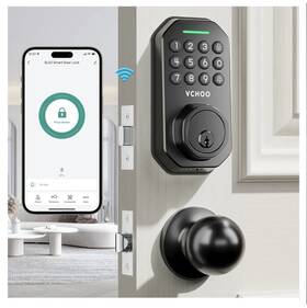 Vchoo 768383681062 Keyless Entry Door Lock With Handle Wi-fi Locks For Front Anti-peep