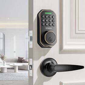 Vchoo 768510775954 Keyless Entry Door Lock Deadbolt With Handle Set Smart Locks For Front