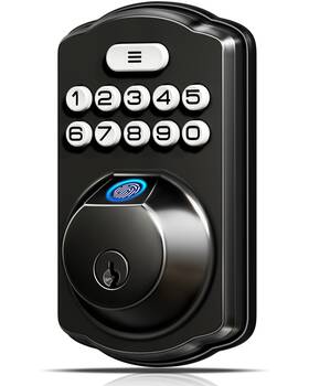 Ks02a Veise 008678766242 Fingerprint Door Lock Keyless Entry Electronic - Matte Black