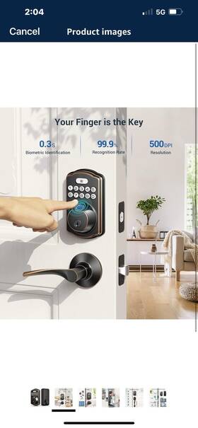 Veise 691162503920 Fingerprint Door Lock Keyless Entry Electronic Keypad Smart