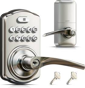 Veise 744759281395 Keypad Door Lock With Handle Keyless Entry For Front And Bedroom Elec