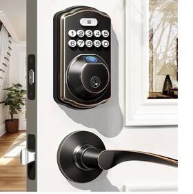 Veise 850062274563 Keyless Entry Door Lock With Handle - 2 Lever Handles Bluetooth App Control