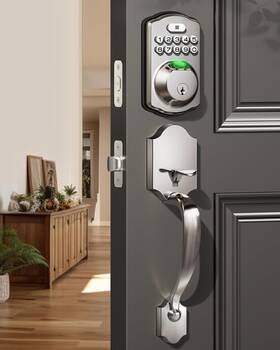 Veise 975331680259 Fingerprint Door Lock Set Keyless Entry Front Handle El