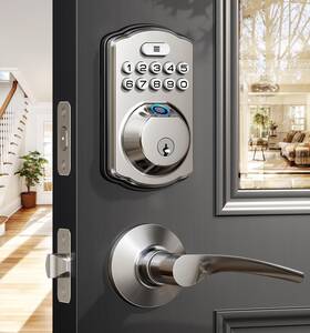 Veise 975331680266 Fingerprint Door Lock With 2 Lever Handles - Keyless Entry Electro