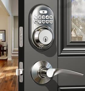 Veise 975331680273 Keyless Entry Door Lock With 2 Lever Handles - Electronic Keypad Deadbo