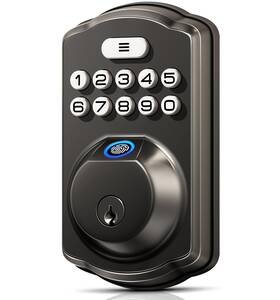 Veise 975331680433 Fingerprint Door Lock Keyless Entry Electronic Keypad Deadbolt B