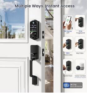Ve017d Veise 975331687432 Smart Fingerprint Front Door Lock Set App Control 8in1 Keyless