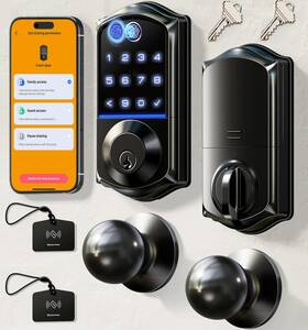Ve017k Veise 975331687678 Fingerprint Smart Lock With 2 Knobs App Control Keyless Entry