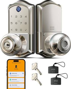Ve018 Veise 975331688330 Smart Knob Handle Lock - Fingerprint App Control Keyless Entry Front