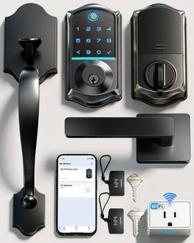 Ve017g-h Veise 975331688354 Wi-fi Smart Fingerprint Front Door Lock Set Remote App Control Key