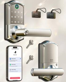 Ve019 Veise 975331688385 Fingerprint Smart Lever Lock - App Control Keypad Door With Handl