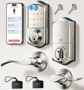 Ve017-l Veise 975331688392 Fingerprint Smart Lock With Lever Handles App Control Keyless