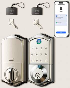 Ve017 Veise 975331688576 Fingerprint Smart Door Lock App Control 7-in-1 Keyless Entry Auto Lo