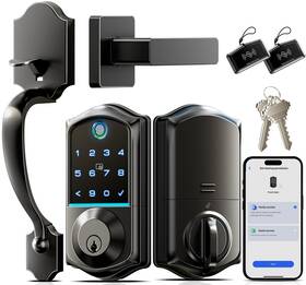 Veise 975331688651 Fingerprint Smart Front Door Lock Set App Control Keyless Entry W
