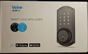 Veise 975331688880 Fingerprint Smart Locks For Front Door With 2 Lever Handle Set App Con