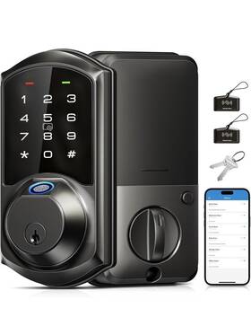 Veise 975331688903 Fingerprint Smart Lock For Front Door 7-in-1 Keyless Entry Deadbolt With App