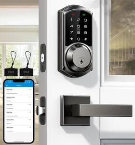 Veise 975331688941 Smart Locks With 2 Lever Handle Set App Control Keyless Entry Door Lock El