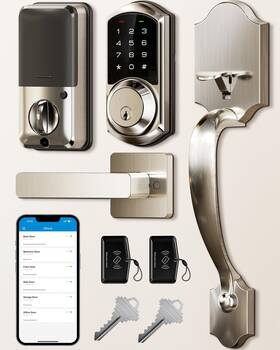 Veise 975331688958 Smart Front Door Lock Set App Control Keyless Entry Deadbolt With Lev
