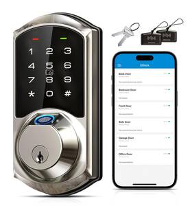 Veise 975331689177 Fingerprint Smart Lock For Front Door 7-in-1 Keyless Entry Deadbolt With App